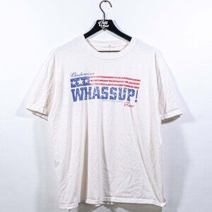 Budweiser Beer Whassup T-Shirt XL Y2K 2001 Promo Retro